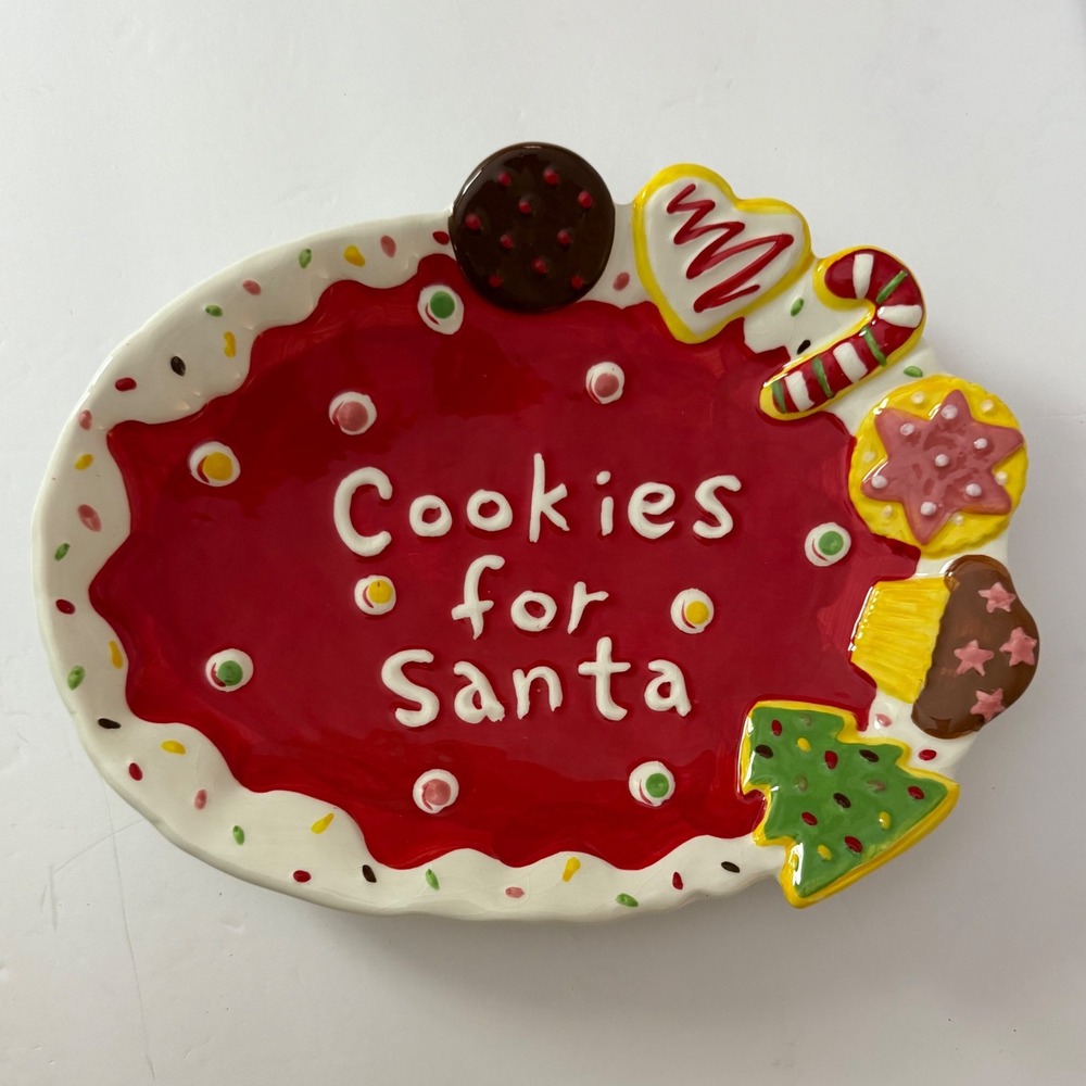 Ganz Cookies for Santa Plate Christmas Holiday Decoration Serving Dish Decor